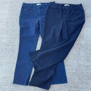 Laura Ashley Women's Size 14 Blue Bootcut Dark Wash Cotton Denim Jeans Lot of 2